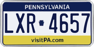 PA license plate LXR4657