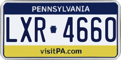 PA license plate LXR4660