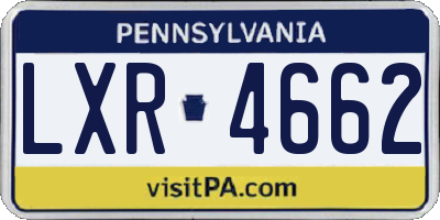 PA license plate LXR4662