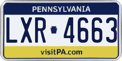 PA license plate LXR4663