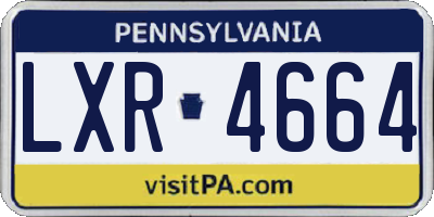 PA license plate LXR4664