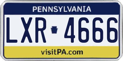 PA license plate LXR4666
