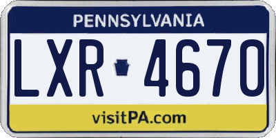 PA license plate LXR4670