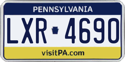 PA license plate LXR4690