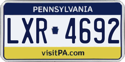PA license plate LXR4692