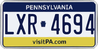 PA license plate LXR4694