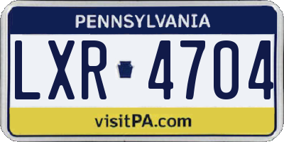 PA license plate LXR4704