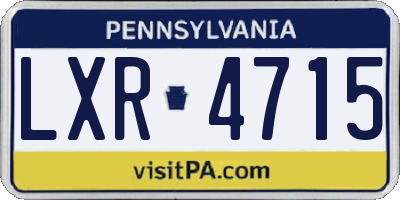 PA license plate LXR4715