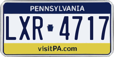 PA license plate LXR4717
