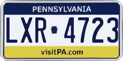 PA license plate LXR4723