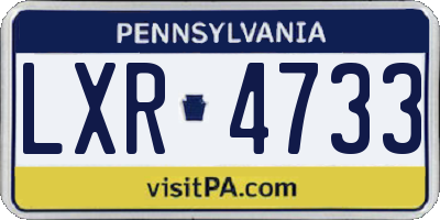 PA license plate LXR4733