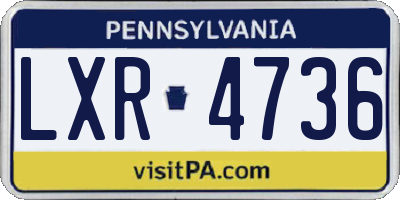 PA license plate LXR4736
