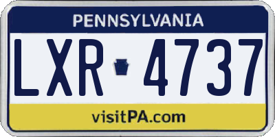 PA license plate LXR4737