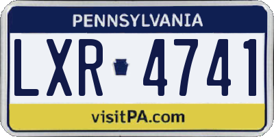 PA license plate LXR4741