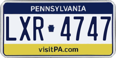 PA license plate LXR4747