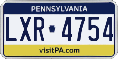 PA license plate LXR4754