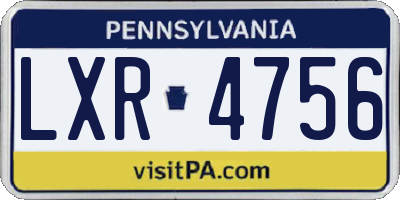 PA license plate LXR4756
