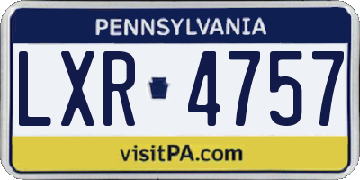 PA license plate LXR4757