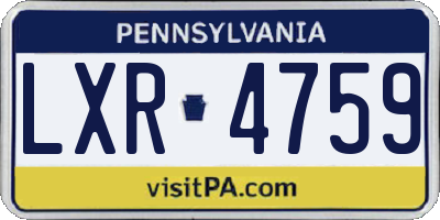 PA license plate LXR4759