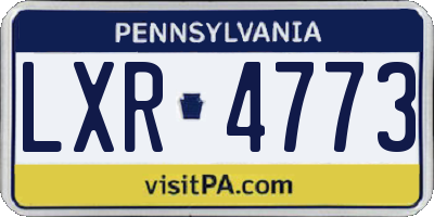 PA license plate LXR4773