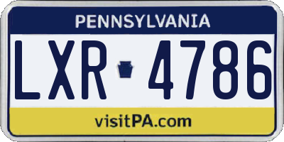 PA license plate LXR4786