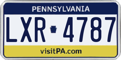 PA license plate LXR4787