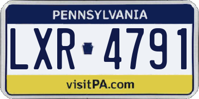 PA license plate LXR4791