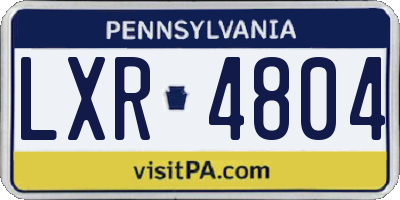 PA license plate LXR4804