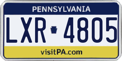 PA license plate LXR4805