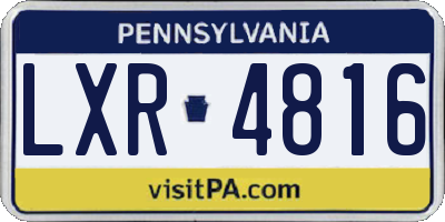 PA license plate LXR4816