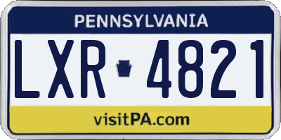 PA license plate LXR4821
