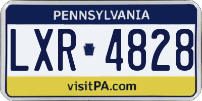 PA license plate LXR4828