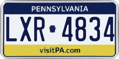 PA license plate LXR4834