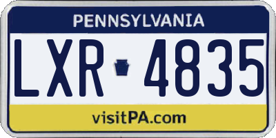 PA license plate LXR4835
