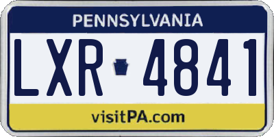 PA license plate LXR4841