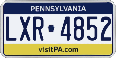 PA license plate LXR4852