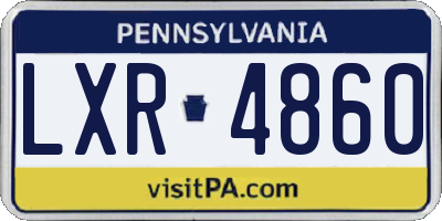 PA license plate LXR4860