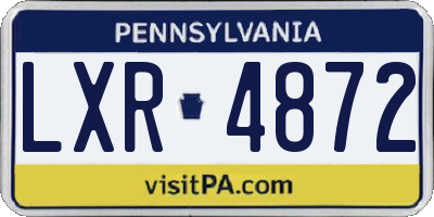 PA license plate LXR4872