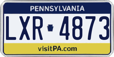 PA license plate LXR4873