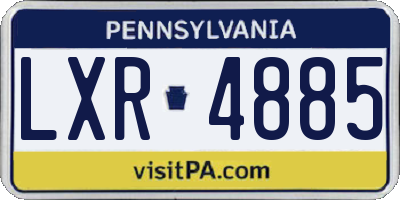 PA license plate LXR4885