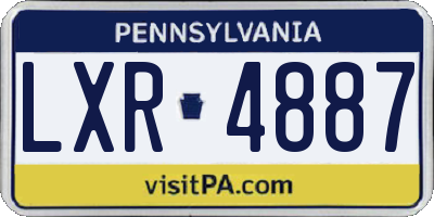 PA license plate LXR4887