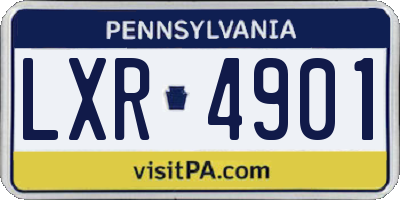 PA license plate LXR4901
