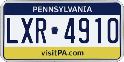 PA license plate LXR4910