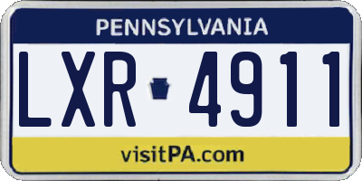 PA license plate LXR4911
