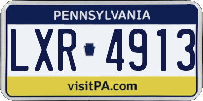 PA license plate LXR4913