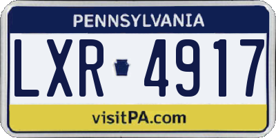 PA license plate LXR4917