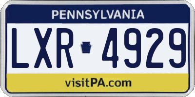 PA license plate LXR4929