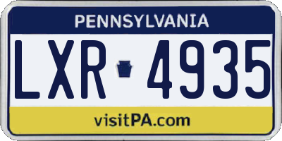 PA license plate LXR4935