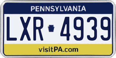 PA license plate LXR4939