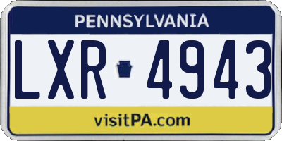 PA license plate LXR4943